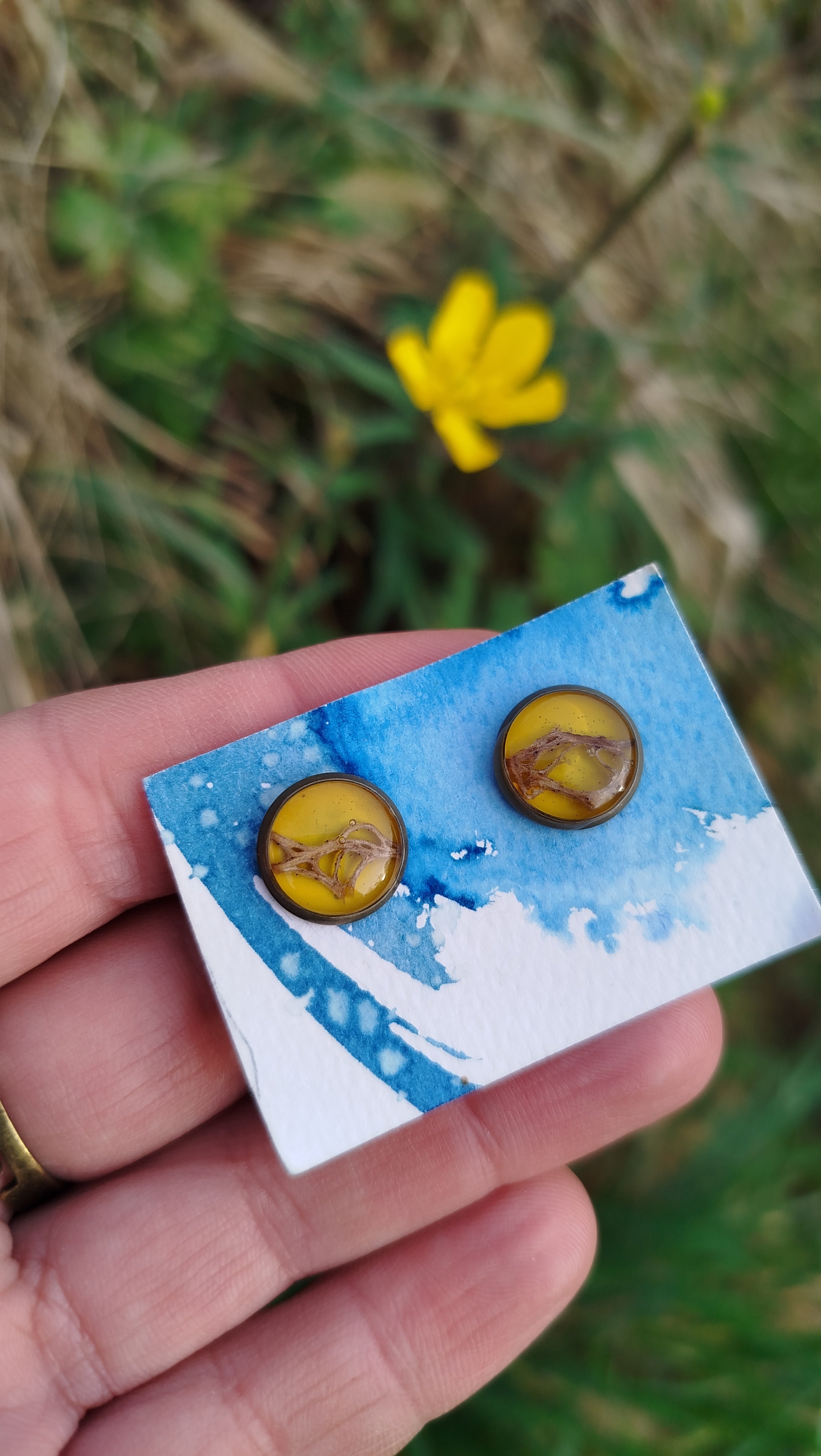 Orecchini con fibra di fico d'India