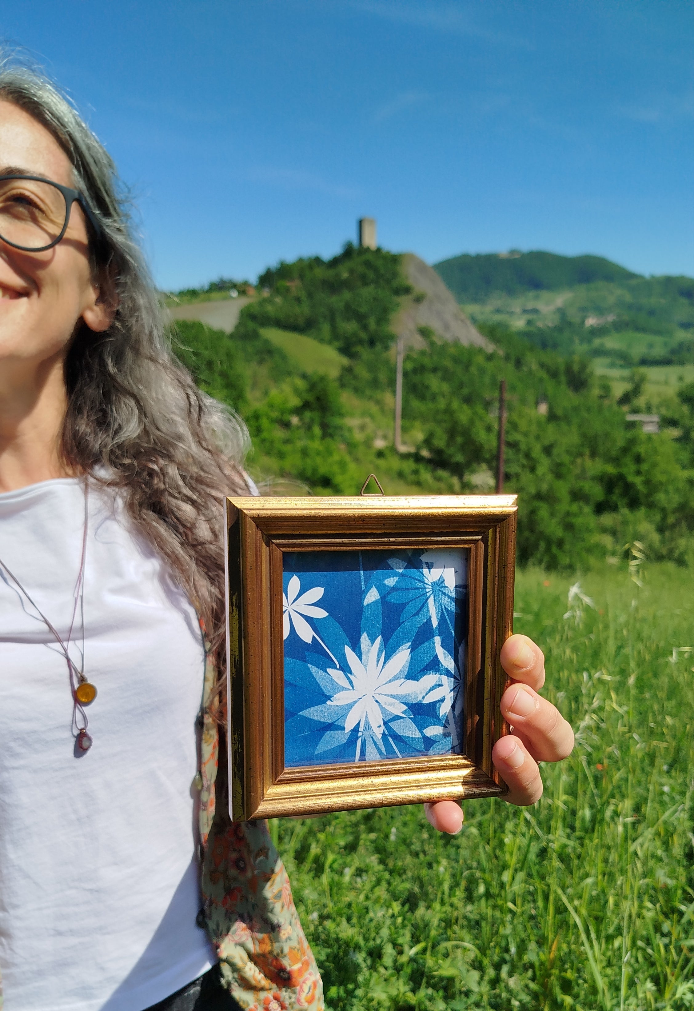 Quadretto con foglie di lupino