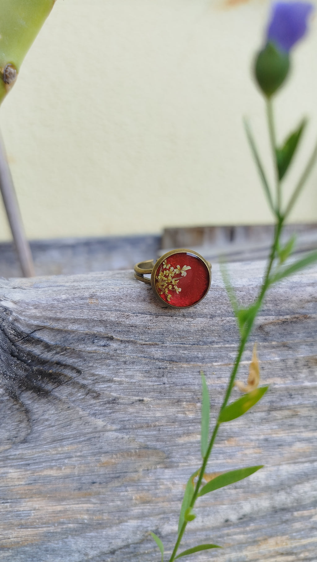 Anello regolabile con carota selvatica