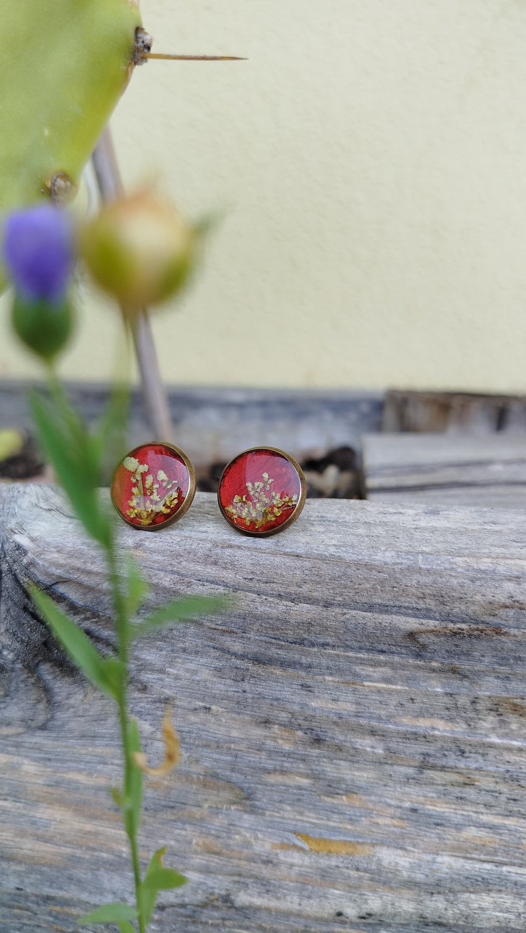 Orecchini a lobo con carota selvatica