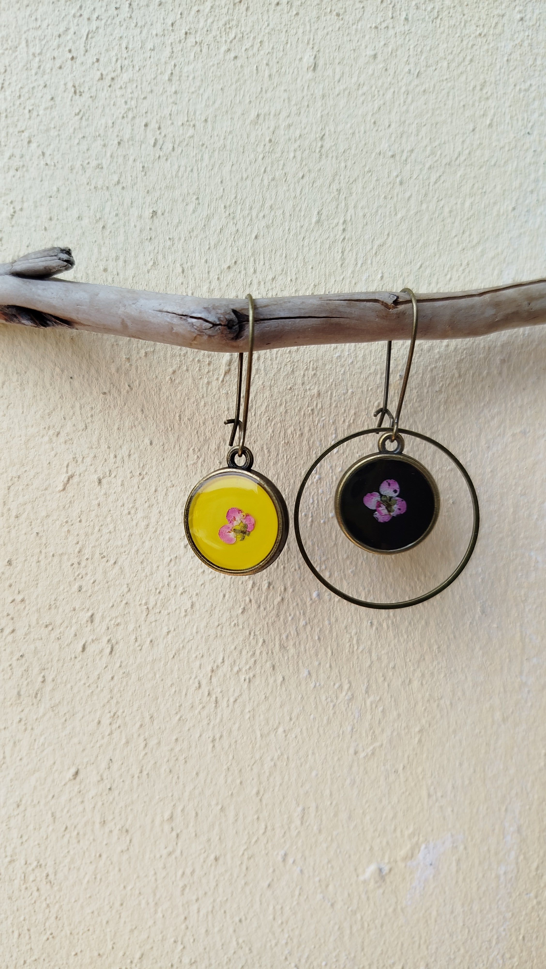 Orecchini pendenti con fiori di alisso doppio modello