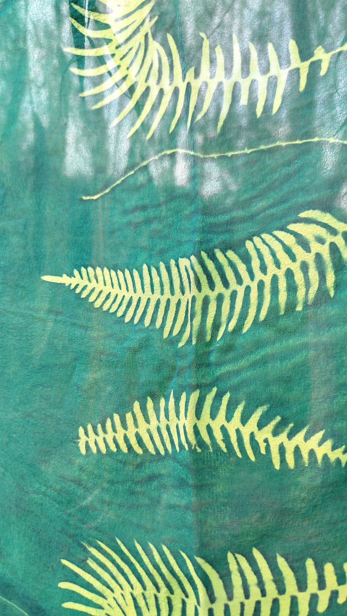 Foulard in seta con cianotipia di felce