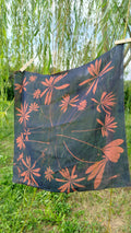 Foulard con cianotipia di lupino