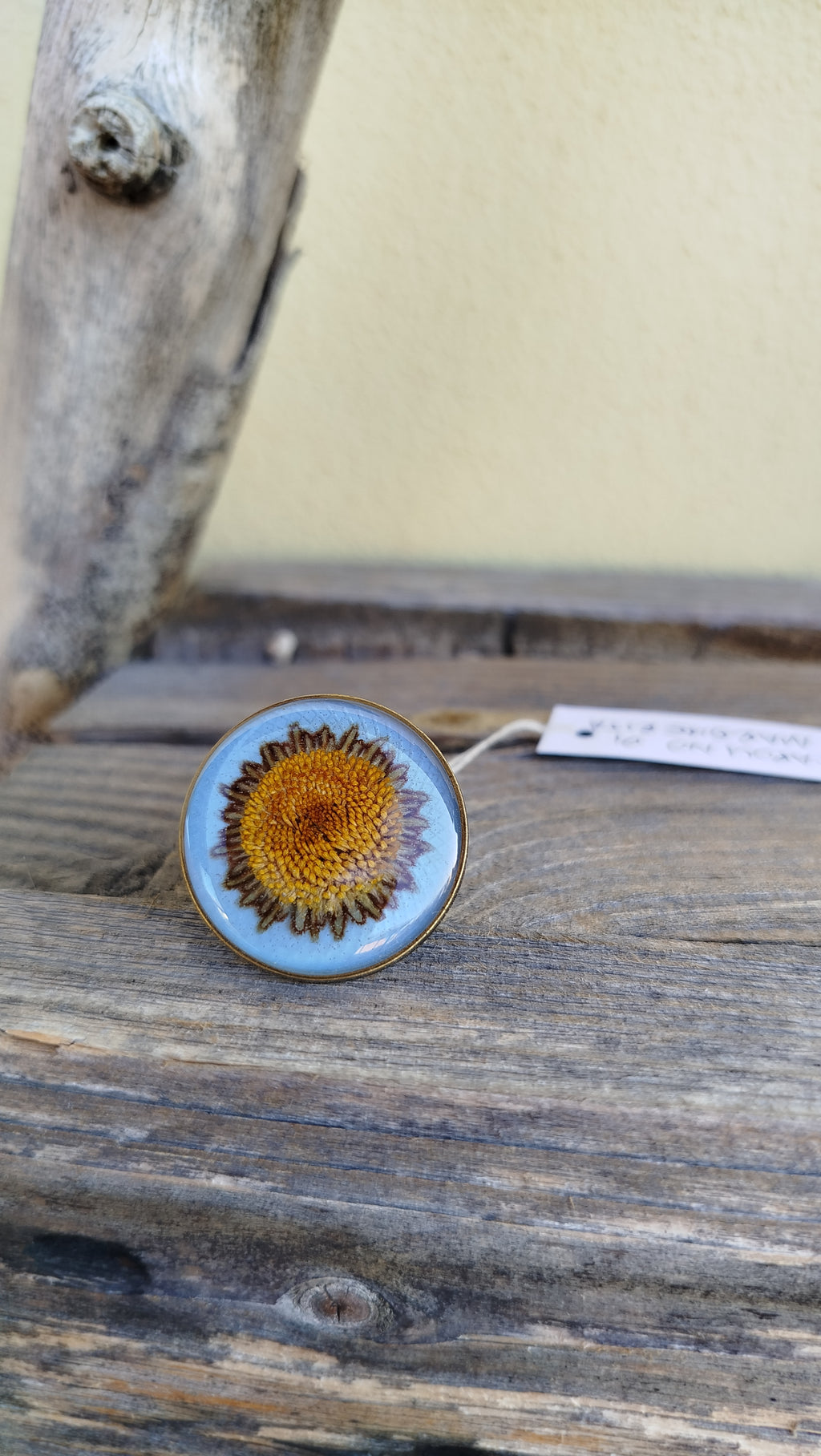 Anello regolabile con capolino di margherita